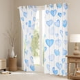 thumbnail image 3 of Manfei Watercolor Loves Pattern Black Out Curtains,Kawaii Heart Print Curtains Pack of 2 (42x63 Each),Gradient White Blue Bedroom Curtains For Girls Kids,Super Cozy Room Decor, 3 of 6