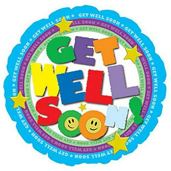 LOONBALLOON Get Well Balloons, 17″ GET WELL COLORFUL TYPE