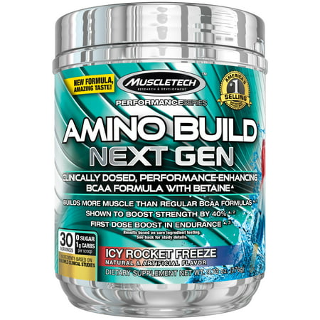 MuscleTech Amino Build Next Gen Energy Supplement Powder, Icy Rocket Freeze, 30 (Best Male Supplements For Muscle)