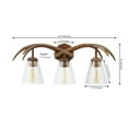 thumbnail image 4 of JONATHAN Y Wyatt 25.5" 3-Light Southwestern Bohemian Resin/Seeded Glass Faux Antler LED Vanity Light, Brown Wood Finish, 4 of 12