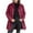Wine, variant on HongQid Women's Fall Corduroy Jacket with Hood Casual Button Down Hooded Loose Corduroy Jackets with Pockets