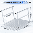 thumbnail image 2 of STICCIO Wheelchair Ramp with Handrails, Aluminum Alloy, 35.4x35.4x31.5in, 300kg(600lbs) Load, One-Piece, Non-Slip Traction., 2 of 8