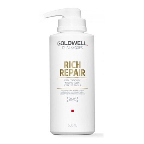 16.9 oz , Goldwell DualSenses Rich Repair 60sec Treatment , Hair Beauty Product - Pack of 1 w/ Sleek Pin Comb