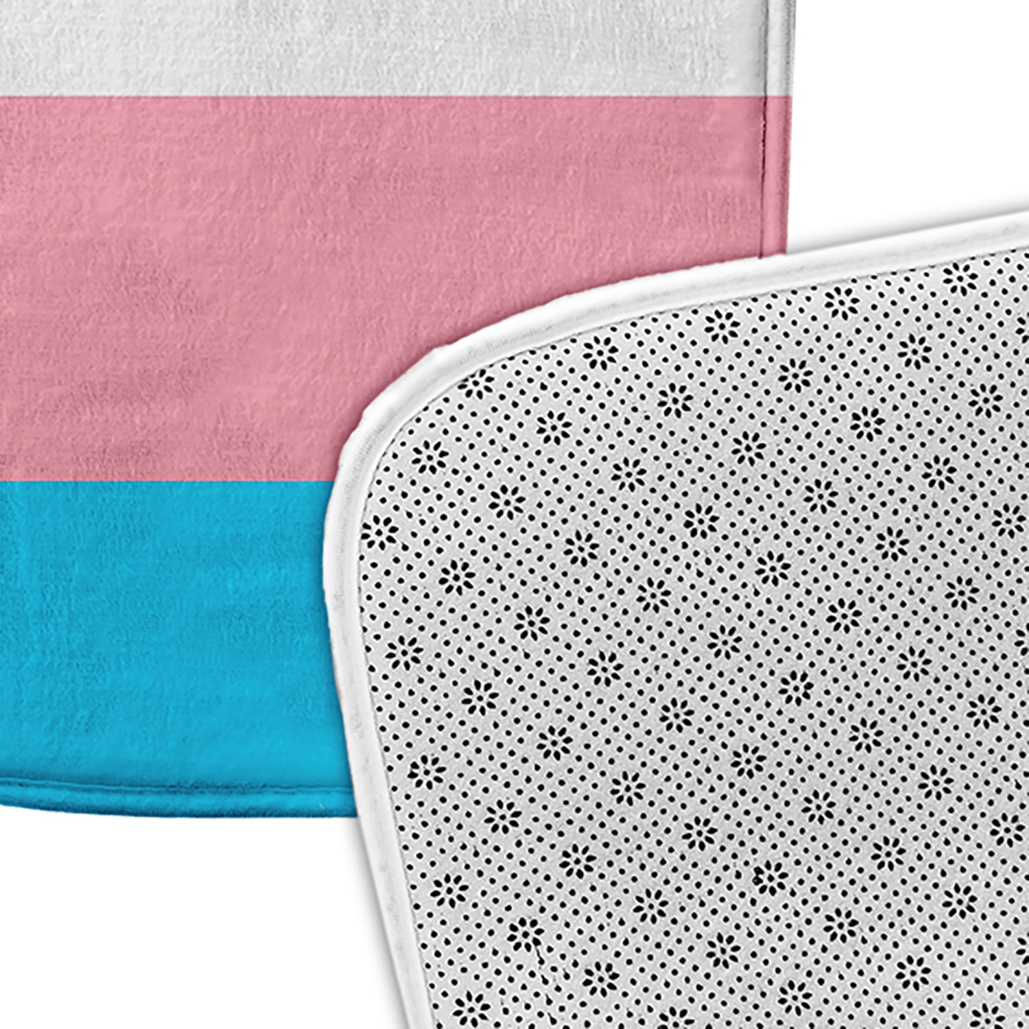 Simply Daisy Transgender Flag Plush Microfiber Foam BathMat