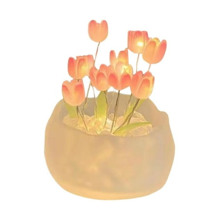 

Dcomlko Ornaments Display Stand Potted Night Light DIY Artificial Potted Flowers With Light Night Light DIY Night Light Mini Potted Night Light Mini DIY Night Light