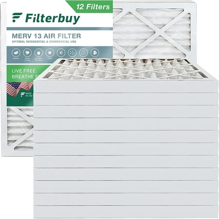 

Filterbuy 24x30x2 MERV 13 Pleated HVAC AC Furnace Air Filters (12-Pack)