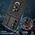 thumbnail image 4 of Compatible with Galaxy A14 5G Phone Case,Samsung A14 5G Case with HD Screen Protector with Slide Camera Cover, 360°Rotation Ring Kickstand [Military Grade] Case for Galaxy A14 5G,Black, 4 of 14