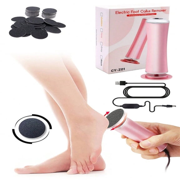 Short arc electric foot grinder, portable electric foot callus remover with 60 pcs sandpaper, professional foot shaping foot file tool