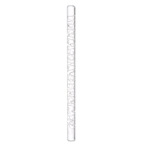 Acrylic Embossed Rolling Pin 16cm x 1cm Baroque Stripe Pattern, Transparent