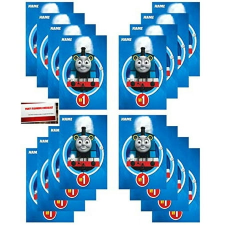 16 Pack Thomas The Train All Aboard Party Plastic Loot Treat Candy Favor Bags (Plus Party Planning Checklist by Mikes Super Store)