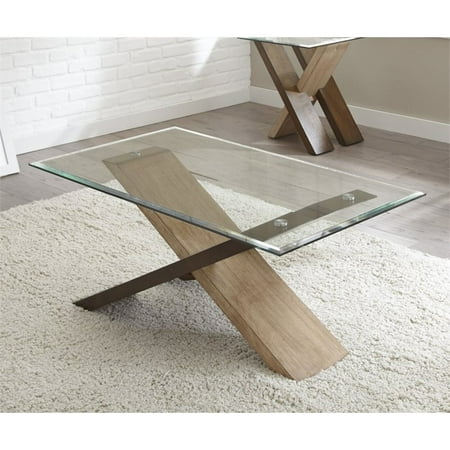Steve Silver Tasha Glass Top Coffee Table In Natural Canada - Natural Wood Base Glass Top Coffee Table Steve Silver Tasha Glass Top Coffee Table In Natural Canada - Natural Wood Base Glass Top Coffee Table
