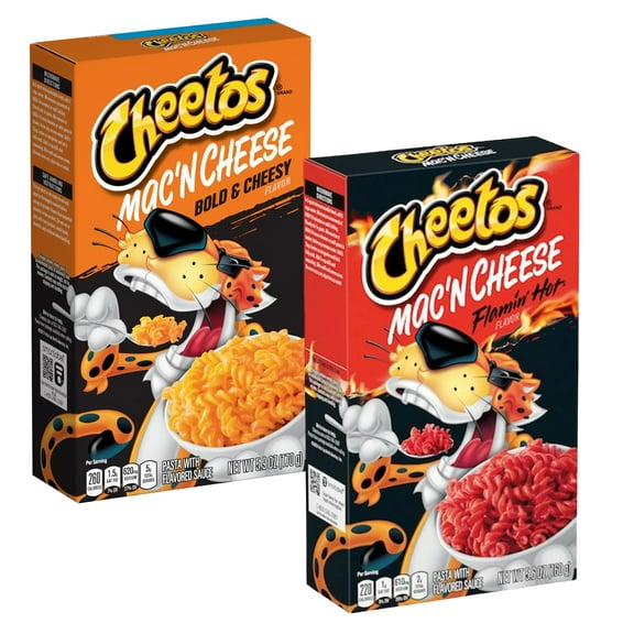 Cheetos Mac 'N Cheese Flamin Hot and Bold & Cheesy Flavor, Creamy Cheesy Delicious Macaroni for Kids Adults Snacks Lunch Dinner Movie Night Easy and Convenient to Prepare 5.9 oz Boxes Pack of 2