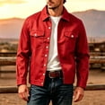 thumbnail image 2 of Workwear Jacket for Men Solid Color Long Sleeved Lapel Button Multi Pockets Jacket for Casual & Work Wear S-3XL, 2 of 6