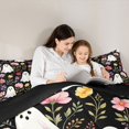 thumbnail image 4 of Homewish Halloween Ghost Twin Bedding for Kids Girls, Wildlife Autumn Floral Bedding Comforter Set, Black Reversible, 7-Piece, 4 of 7