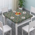 thumbnail image 3 of Green Highland Cow Dinosaur Pattern Square Fitted Tablecloth with Elastic Edge,Square Table Cover,Washable Elastic Table Cover for Home Kitchen Party Decor 34"x34", 3 of 6