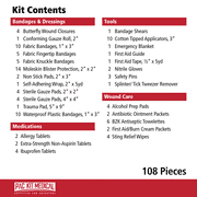 Pac-Kit Trailblazer 3 Outdoor First Aid Kit for Hiking, Camping and Travel, 108 Pieces