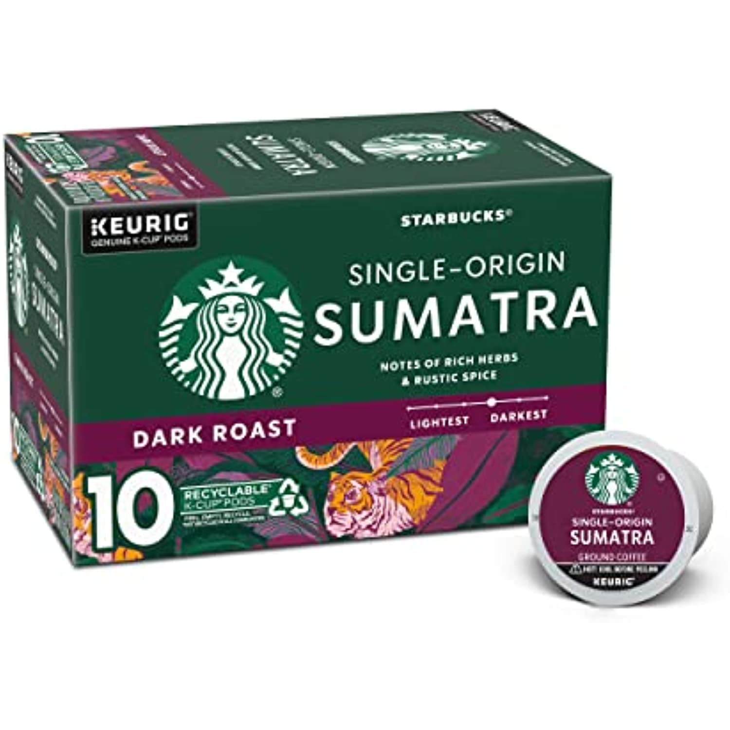 Starbucks Dark Roast KCup Coffee Pods — Sumatra For Keurig Brewers — 1
