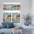 thumbnail image 6 of 3 Piece Kitchen Curtains and Valances Set Blue Brown Vintage Cafe Curtains 36 Inch Length Retro Farmhouse Elegant Pastoral Valance & Tier Curtain for Living Room Bedroom Window 54"x18"+27"x36"*2, 6 of 6