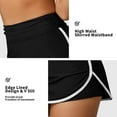 thumbnail image 4 of Attraco Women Swim Skirt Shirred Contrast Trim Swimming Skort V Slit Sporty Swim Bottom with Built-in Short, 4 of 8