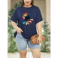 thumbnail image 6 of XCHQRTI Sunflower Shirts for Womens Plus Size Short Sleeves T-Shirt Graphic Oversized Flower Tops, 6 of 7