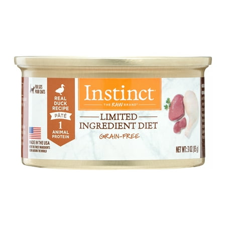 Instinct Limited Ingredient Diet Grain Free Real Duck Recipe Natural Wet Canned Cat Food by Nature's Variety, 3 oz. Cans (Case of