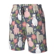 thumbnail image 6 of Uemuo Llamas Pattern Men's Swim Trunks Hawaiian Beach Bathing Suit Swimsuits Beach Quick-Dry Shorts with Pockets-X-Large, 6 of 9