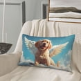 thumbnail image 5 of Sikiie Cute Angel Winged Dog Print Plush Pillow Cover, Wrinkle-proof and Stain-resistant Pillow Protector without Pillow Core, Home Decoration-16"x24", 5 of 6