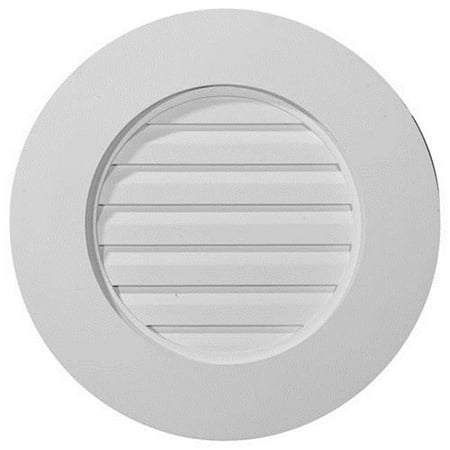 Ekena Millwork GVRO27D 27 inch W x 27 inch H Plain Round Gable Vent Louver, Decorative
