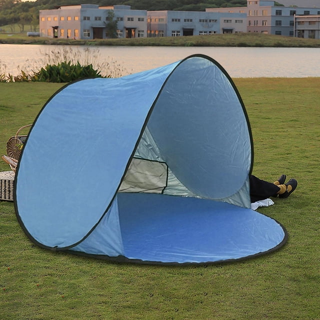 portátil Toldo de parasol impermeable de playa liviana duradera automática Azul Sharpla Tienda de playa
