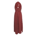 thumbnail image 6 of Iyufng Deep V-Neck Polka Dot Print Maxi Dresses for Women Backless Strap Up Stretch Dress, 6 of 9