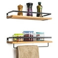 thumbnail image 2 of Wall Mounted Kitchen Shelf, Rustic Wood Wall Storage Shelves for Bathroom, Living Room and Bedroom Set of 2, 2 of 9