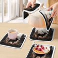 thumbnail image 5 of Forest Tree Elk Pot Holders for Kitchen Heatproof Potholder, 5 Pack Vintage Black Deer Animal Wild Plant Hot Pads Multipurpose Oven Pads Cloth Potholders Trivet for Cooking Baking, 5 of 8