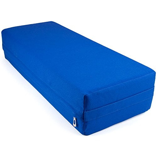 Crown Sporting Goods Large 26" Yoga Bolster and Meditation Pillow, Blue