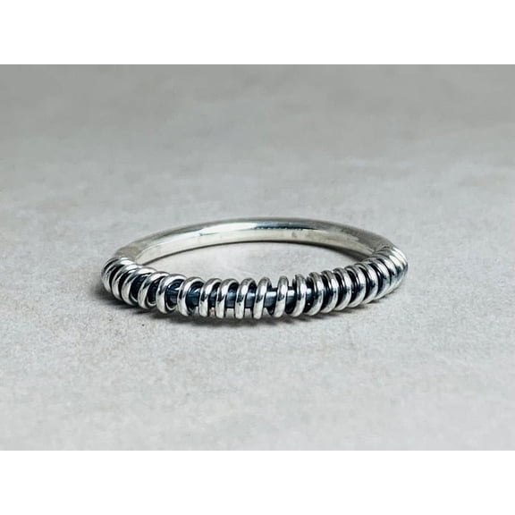 Heaven Crafts Dainty Twisted Band Ring 925 Sterling Silver Handmade Designer Minimalist Ring Gift For Her