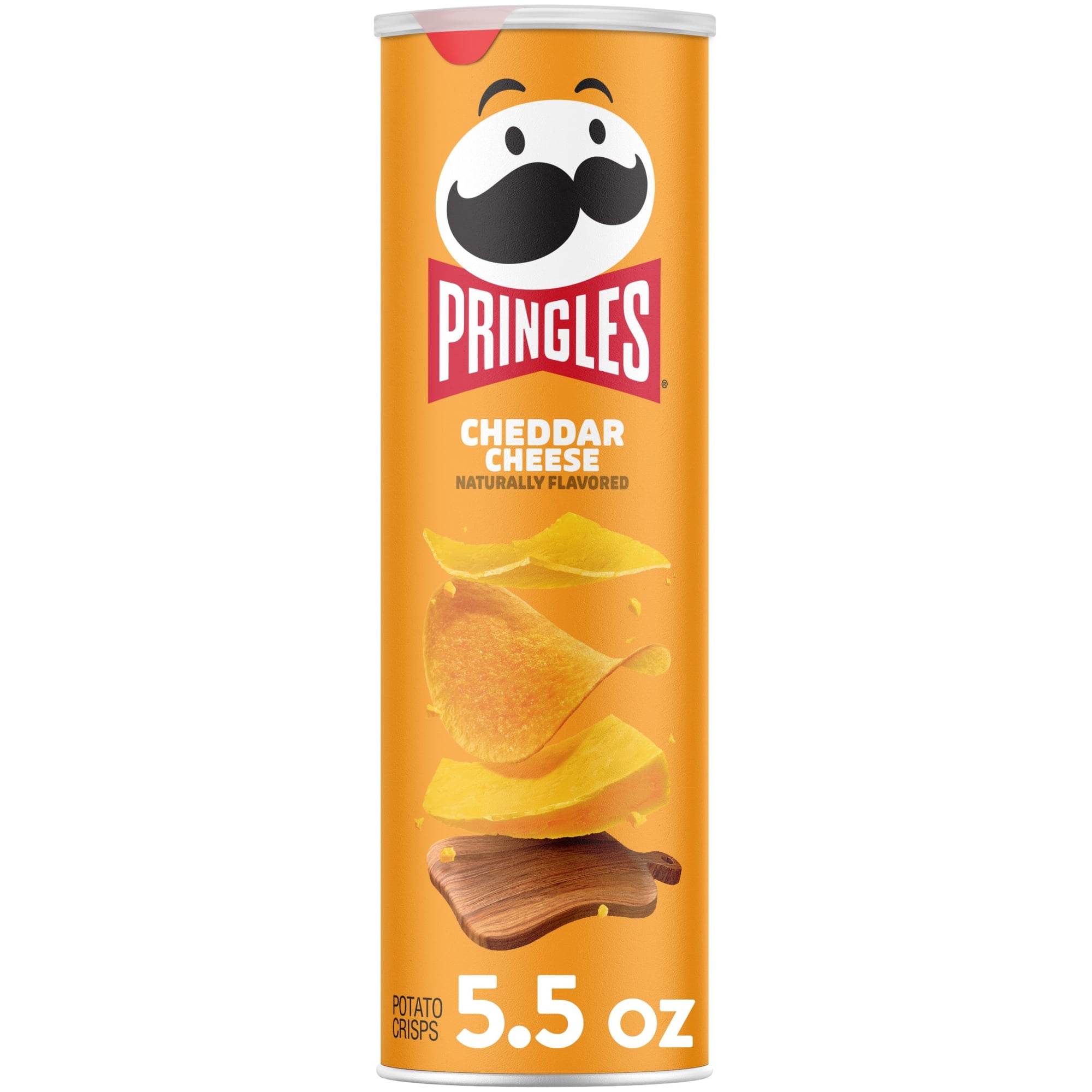 Pringles Cheddar Cheese Potato Crisps Chips, Lunch Snacks, 5.5 oz Canister