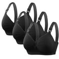 thumbnail image 1 of 3 Pcs Bras for Women No Underwire Wireless Push Up Bras Comfortable Seamless Full Coverage Bralettes, 1 of 3