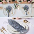 thumbnail image 3 of Navy Blue Floral Boho Cloth Napkins, Ethnic Tribe Abstract Art Flower Washable and Reusable Dinner Napkins Set of 4, Table Napkin for Kitchen Party Birthday Wedding Hotel Housewarming 20"x20", 3 of 9