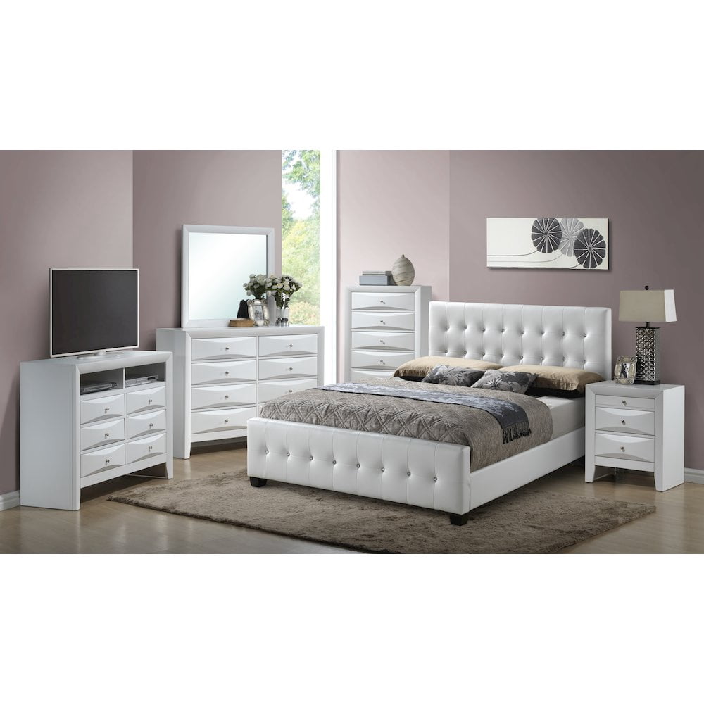 Glory Furniture Diamond King Bed in White Color