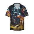 thumbnail image 4 of Salouo Purple Glowing Mushroom Pattern Cuban Collar Shirts for Men Button-Down Shirt Men's Short Sleeve Shirts Hawaiian Shirts Casual Shirts -X-Large, 4 of 6