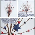 thumbnail image 2 of 4 Pack Patriotic Artificial Berry Stem Picks White Blue Red Stars for 4th of July Independence Day, Pentagram Faux Berry Branches Decoration for Home Office Restaurant Vase Décor, 2 of 6