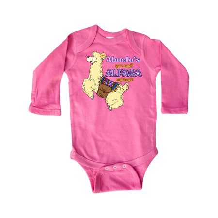 

Inktastic Abuelo s You Say ALPACA my Bags with Cute Jumping Alpaca Gift Baby Boy or Baby Girl Long Sleeve Bodysuit