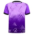 thumbnail image 2 of Hansber Kids Boys Stylish Geometric Printed Sports Shirts Short Sleeve Basketball Football Jersey Athletic T-shirt Purple 16, 2 of 6