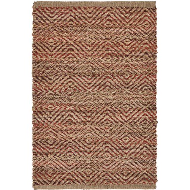 LR Resources NATUR03310BUR2030 Geometric Area Rug, Burgundy & Natural