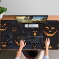 thumbnail image 4 of Long Mouse Pads for Desk,Halloween Glowing Pumpkins Pattern Desk Mats on Top Of Desks, Desk Mouse Pad Extra Large with 3mm Non-Slip Base and Stitched Edge for Gaming,Office,Work,Home 47.3x23.6in, 4 of 5