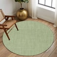 thumbnail image 3 of Vintage Sage Green Large Area Rugs for Bedroom Living Room, Soft Non Slip Carpet Bedside Rug, Farmhouse Retro Beige Solid Color Round Floor Cover Kitchen Accent Rug 6' for Dining Room/Office, 3 of 9