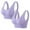 Purple, variant on Mrat High Support Sports Bras for Women Long Sports Bras Women Wire-Free Bra Style M-766 Women's Plus Size Soft Bra Female V-Neck Hook and Eye Bra Closure Lace Bra Light Blue XL