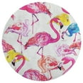 thumbnail image 3 of Flamingo Pattern Round Rugs -Washable Non-Slip Small Round Area Rug Throw Soft Circle Rugs for Bedroom, Modern Print Indoor Carpet for Entryway Sofa Living Room, 3 of 6