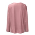 thumbnail image 5 of Topvent Women's Loose Casual Casual Long Sleeve Round Neck Collar Solid Color T-Shirt Top, 5 of 5