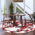 thumbnail image 3 of Red Plum Round Area Rug 6Ft Washable Circle Rugs for Bathroom Office, Nature Flowers Branches Chinese Painting Non-Slip Carpet Floor Mats Indoor Outdoor Carpet Runner Aesthetic Home Decor, 3 of 8