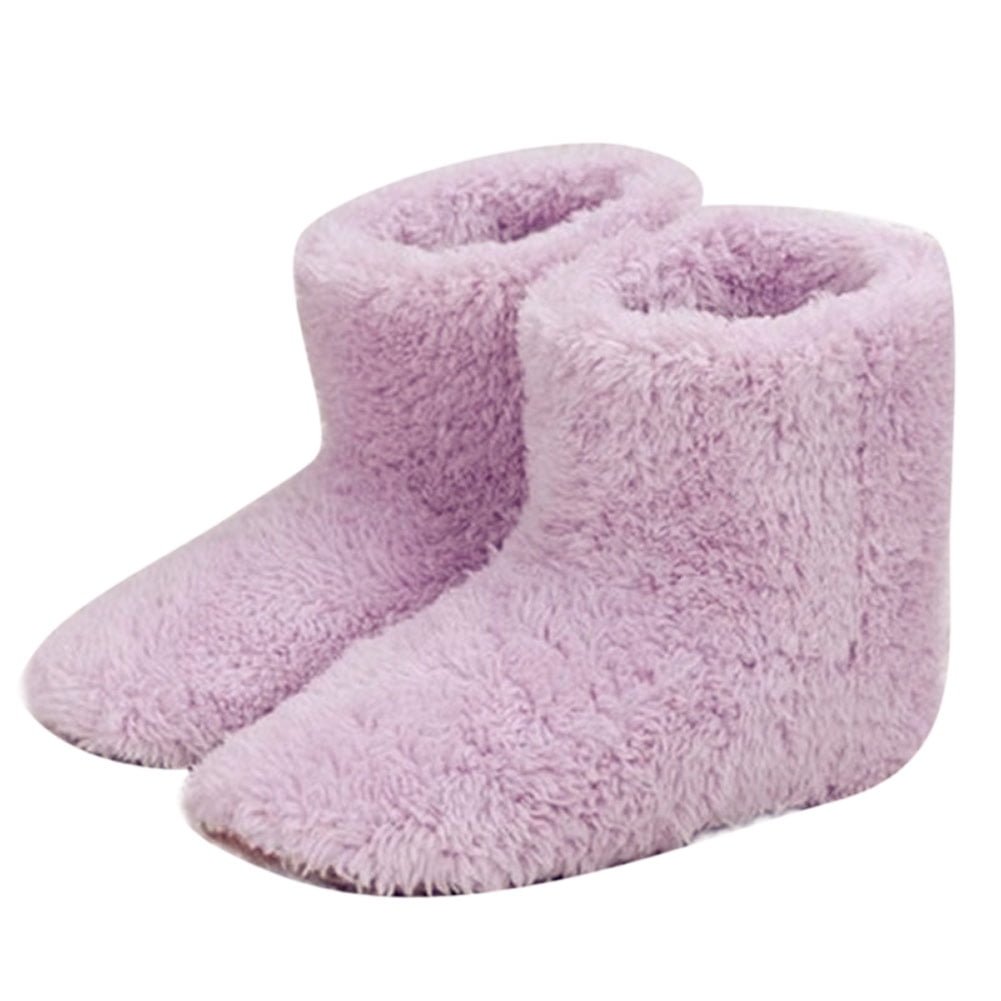 USB Heated Foot Shoes Plush Winter Warm Electric Slipper Feet Warmer Women Men 